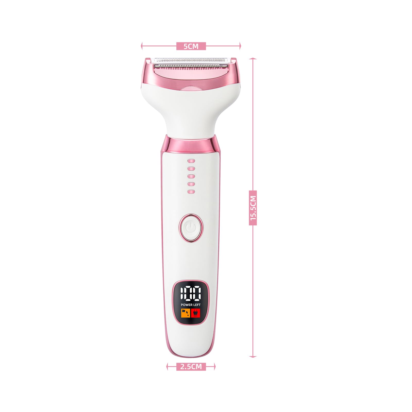 Ourcec Electric Razor Shavers for Women Wet/Dry 5 in 1 Bikini Trimmer Face Razors for Face Nose Eyebrow Arms Armpit Legs Pubic Area Painless Facial Hair Removal