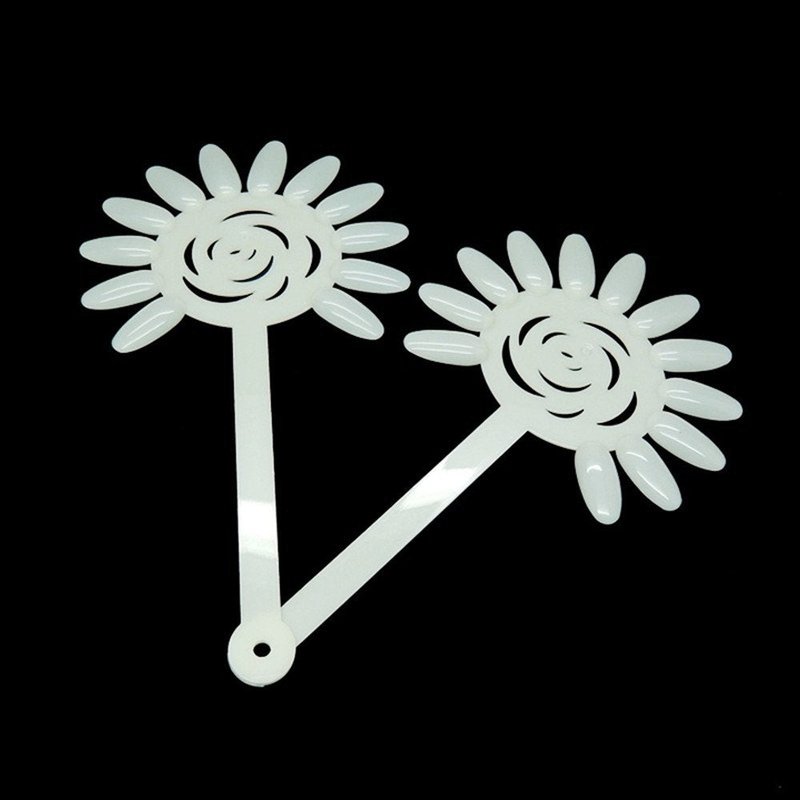 yueton 2 Sets 240 Tips White and Transparent Nail Art Design Plastic Polish Board Display Practice Sticks Wheel with Metal Split Ring Holder