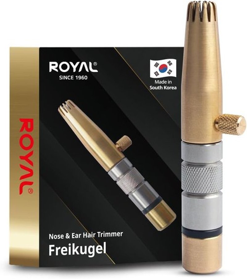 Royal Premium Nose Hair Trimmer for Men - Manual, Battery-Free, Waterproof Brass & Stainless Steel ET-32