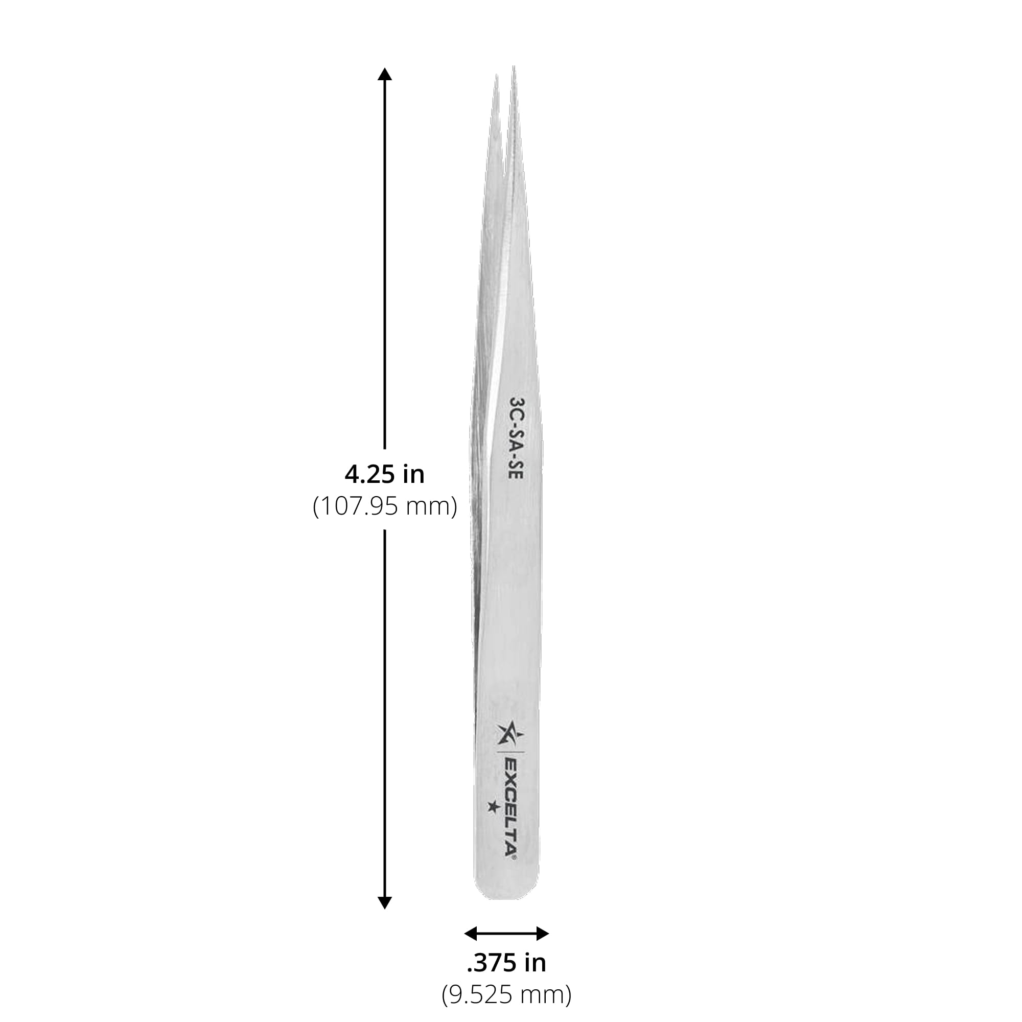 Excelta Pointed Tweezers, Ultra-Fine Precision for Hair Removal, Stainless Steel Tweezers for Ingrown Hairs and Splinters, Anti-Magnetic, Non-Rusting, Durable, Ideal for Eyebrow Shaping and Grooming