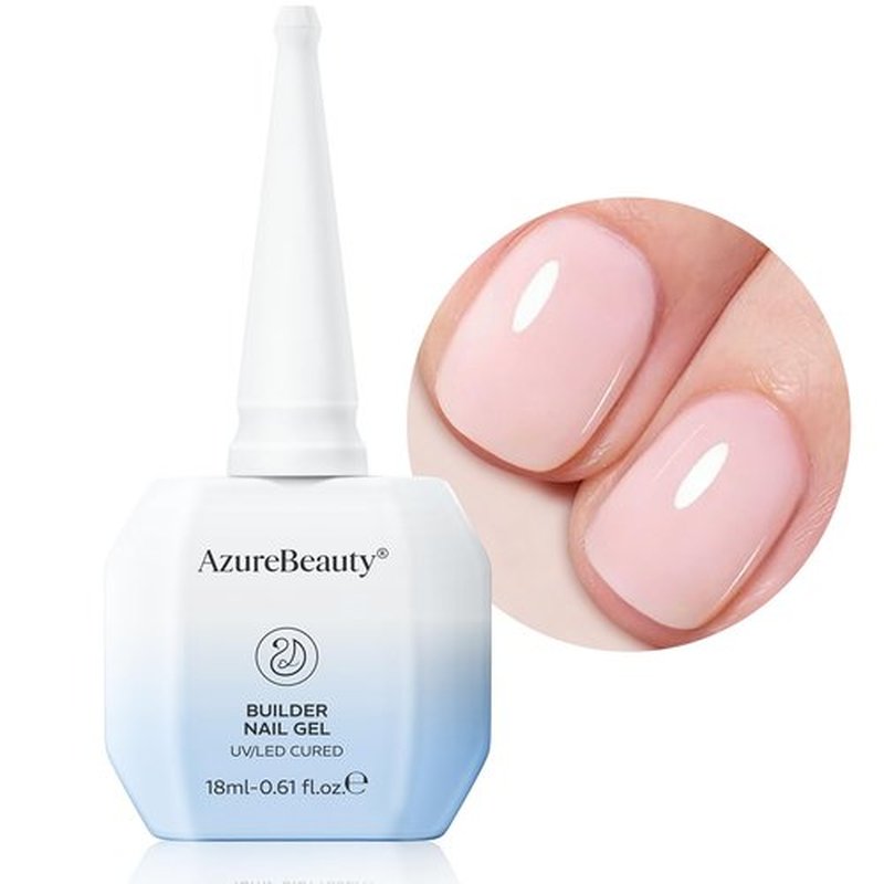 AZUREBEAUTY Builder Gel - 7-in-1 Nude Pink Nail Strengthener | 18ml Beginner-Friendly DIY Gel