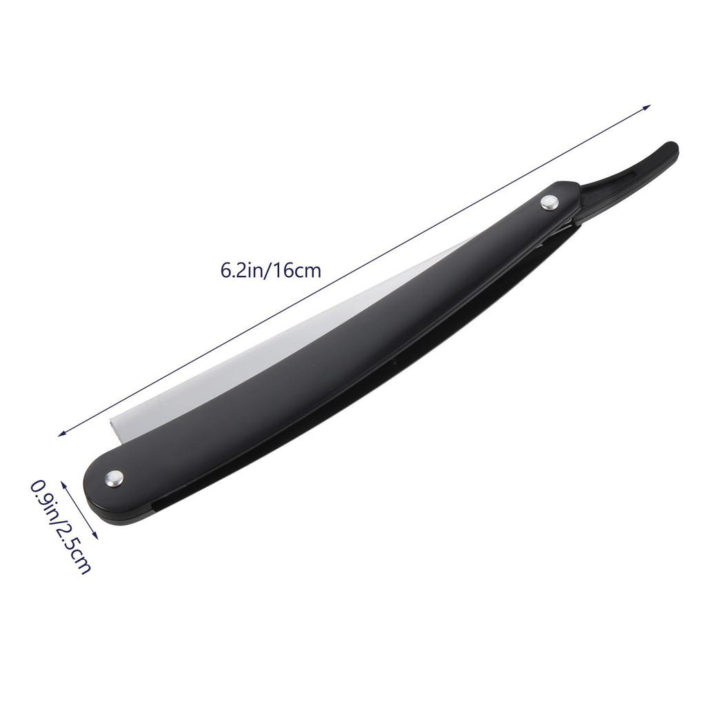 Uonlytech Manual Straight Edge Razor for Men Black Portable Barber Razor Blade Shaper for Precise Shaving and Beard Styling at Home and Travel