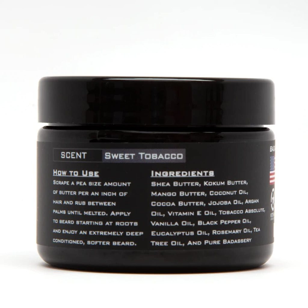 Badass Beard Care Beard Butter For Men - THE OUTLAW, 3 oz - Made of Natural Ingrediens for Healthy, Soften and Itchness Free Beard and Mustache