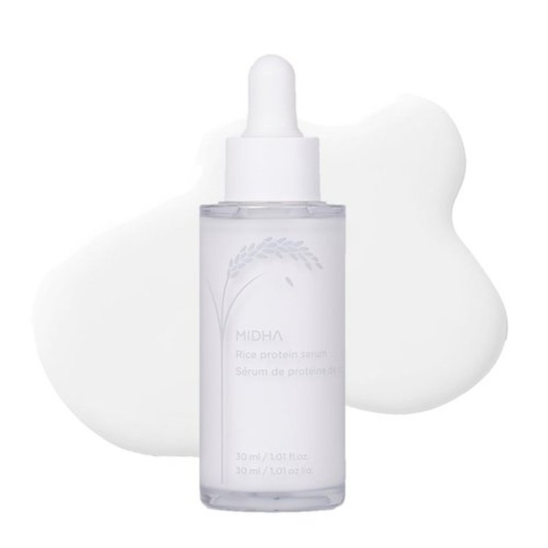 MIDHA RICE PROTEIN SERUM, 1.01fl.oz/30ml, Deep hydration, Moisture balance, Firm elasticity, Skin barrier support, Ceramide skincare, Non-greasy finish, Smooth and hydrated