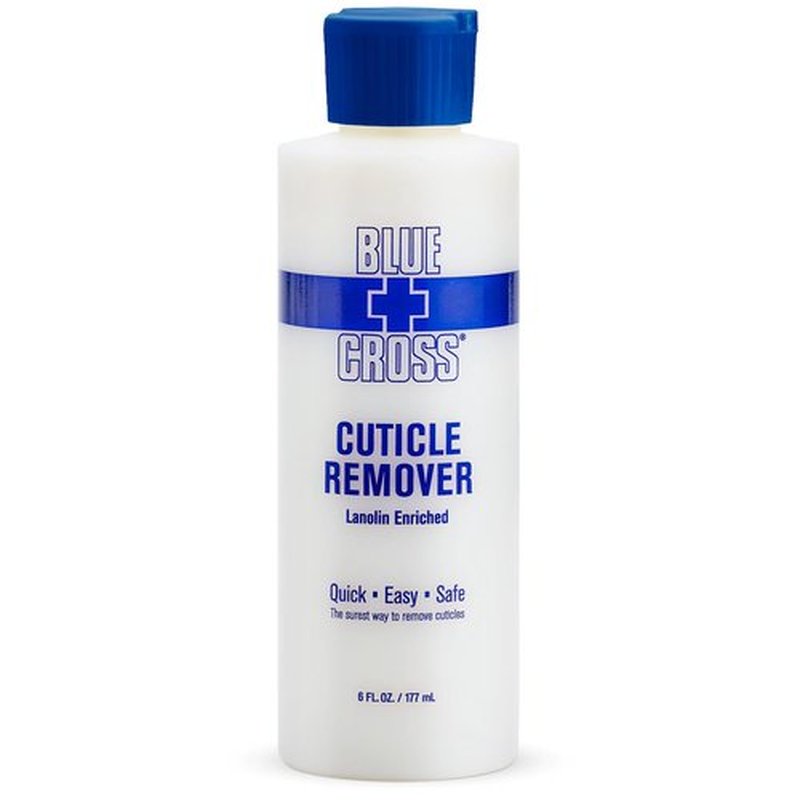 Blue Cross Cuticle Remover & Softener Liquid - Hydrating Treatment for Dry Cuticles, 6oz