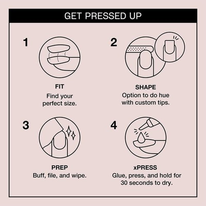 OPI xPRESS/ON Press-On Nails - Long Coffin Shape Nail Art | 30 Count with Glue | Instant Gel-Like Manicure