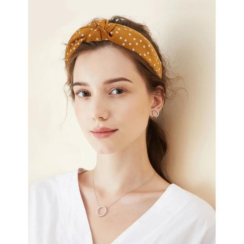 AOPRIE Top Knot Headbands for Women & Girls - Solid Color Turban Wide Headbands, 12 Pack (Red, Black, Yellow, Pink, Gray Dot)