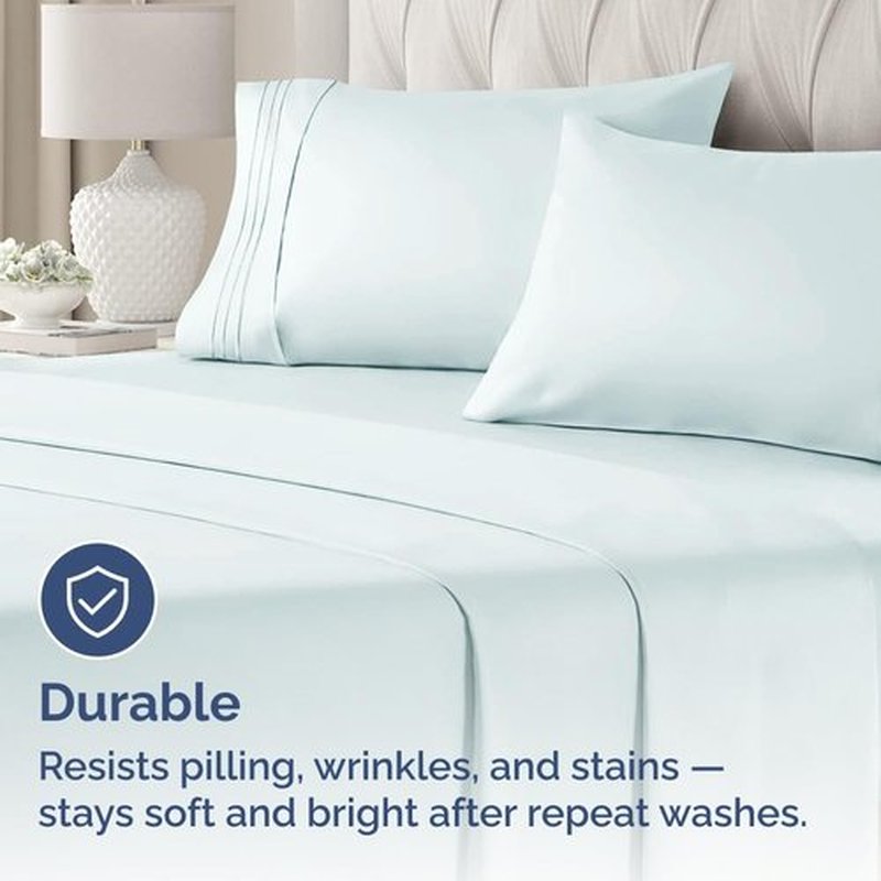 Queen Pillow Cases Set of 4 | Ultra Soft Hotel Quality Covers - Wrinkle Free & Fade Resistant - Ice Blue