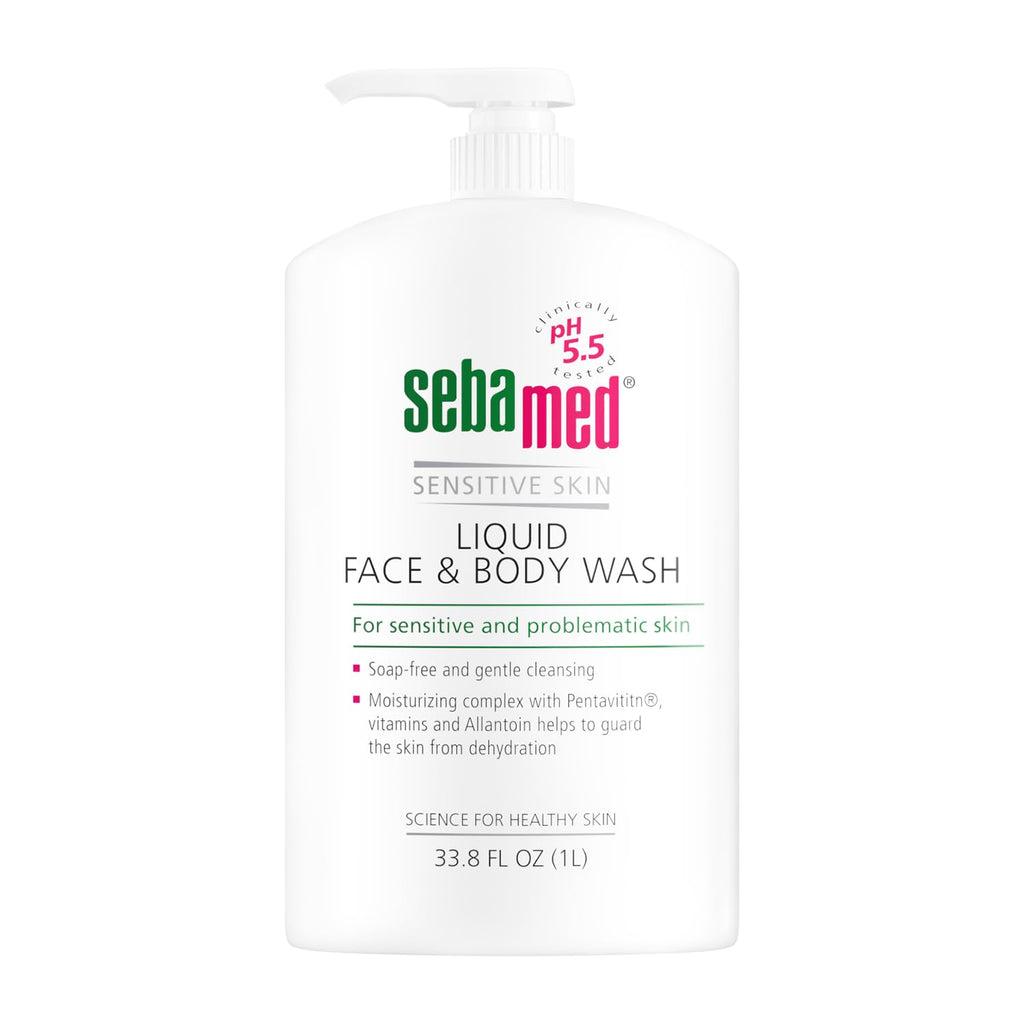 Sebamed Liquid Face & Body Wash 1000mL (1 Liter) Paraben-Free Dermatologist Recommended Mild Gentle Cleanser