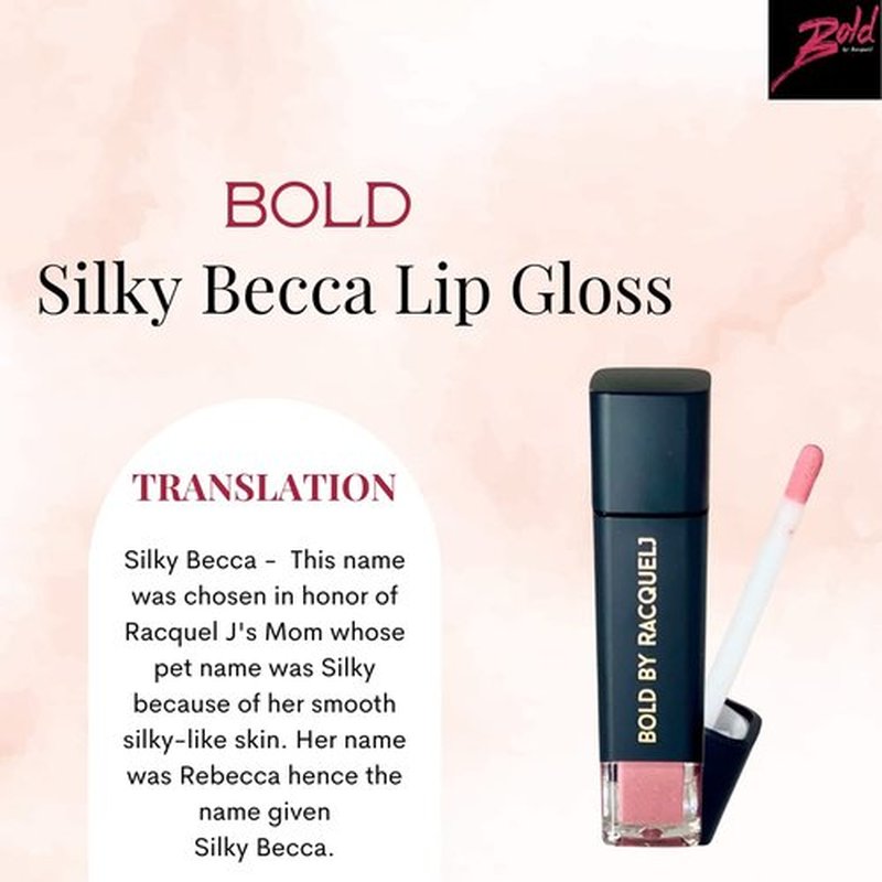 Bold by RacquelJ Soft Pink Lip Gloss – Non-Sticky Shine, Hydrating & Long-Lasting Shimmer, Cruelty-Free | Silky Becca