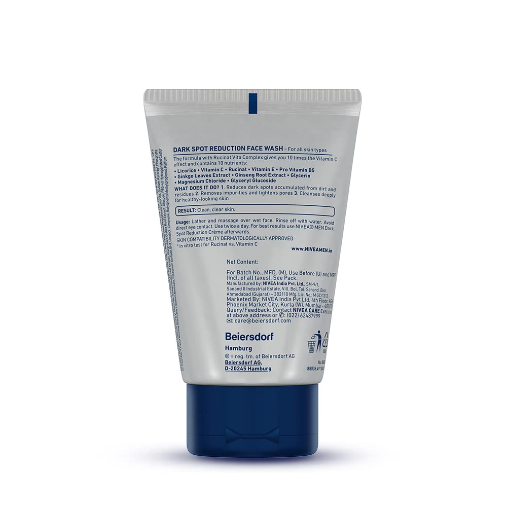 Nivea Men Dark Spot Reduction Face Wash (10X Whitening), 50G