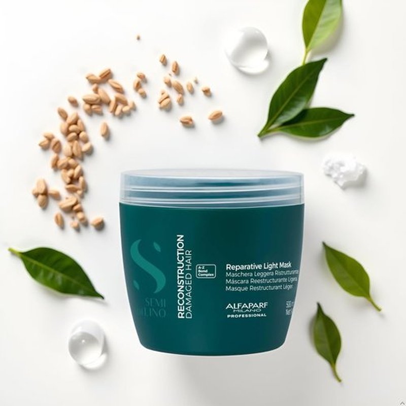 ALFAPARF MILANO Semi di Lino Reconstruction Bond Repair Hair Mask for Damaged Hair - Recommended for Fine Hair – Hair Repair Mask - Restructures - Color Safe - Deep Conditioner - Vegan (17.2 oz)