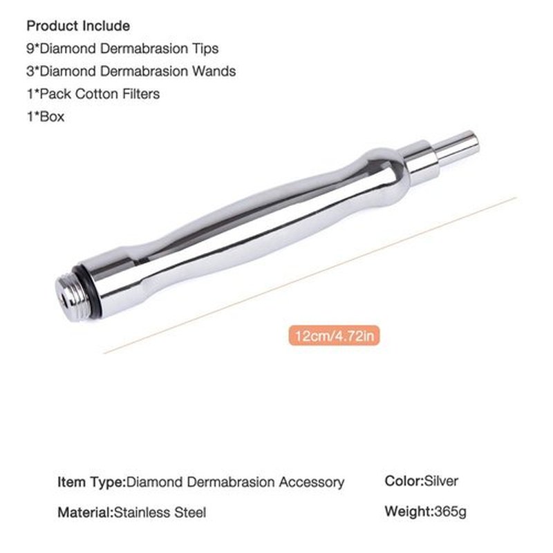 Diamond Dermabrasion Accessories 9 Tips 3 Wands Microdermabrasion Machine Replacements Dermabrasion Tool Professional or Home Use