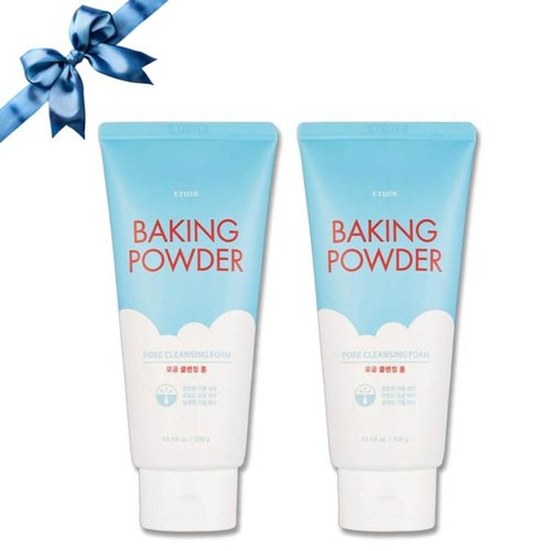 ETUDE Baking Powder Pore Cleansing Foam 1+1 Set, Face Wash for Deep Dead Cells, Micro Sized Baking Powder to Clean Deep Inside Poer, Soft and Creamy Bubble, Korean Skin Care (21.16 Ounce, 300g*2)