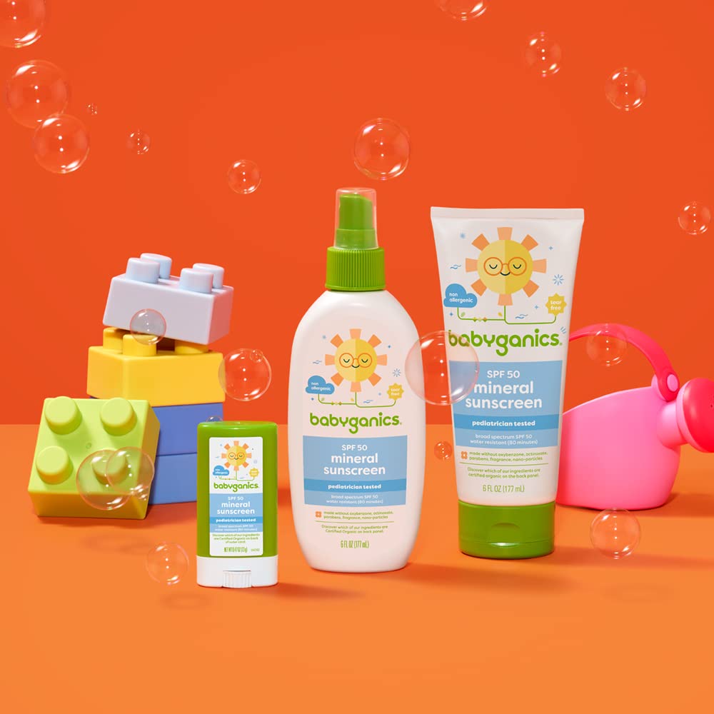 Babyganics SPF 50 Baby Sunscreen Lotion UVA UVB Protection | Water Resistant |, 6 Fl Oz (Pack of 2)