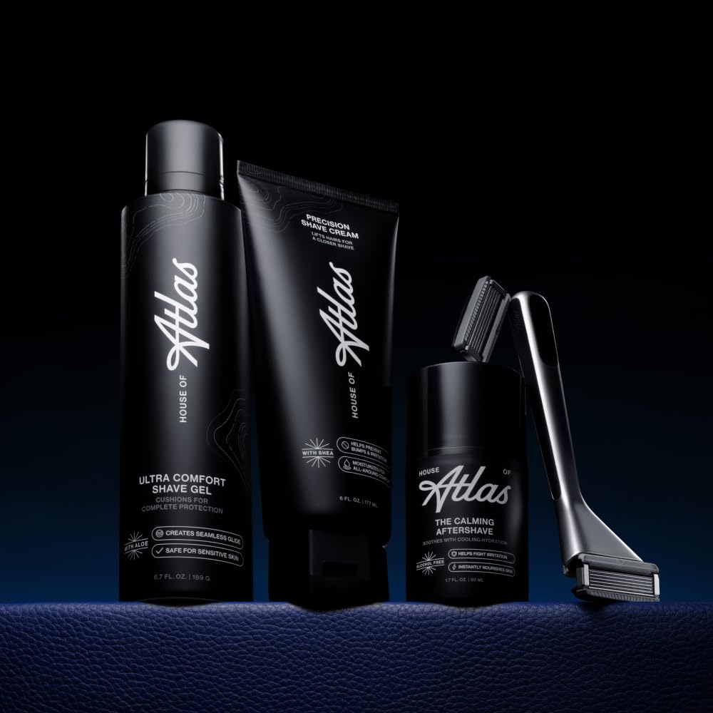 House of Atlas, Aftershave for Men - Alcohol-Free After Shave Lotion for Men with Aloe, Chamomile & Witch Hazel, Soothes Razor Burn, Softens Stubble, Lightweight Formula, 1.7 Fl Oz
