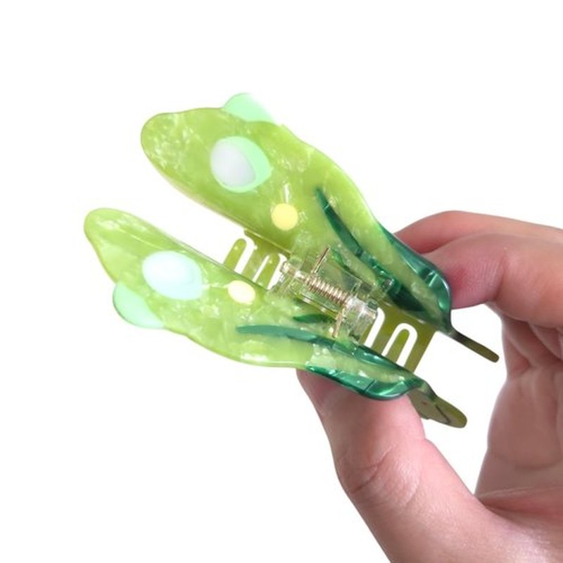 Fantasy Amphibians Animals Hair Clips,Acetate Hair Clips,Big Claw Clips for Women,Novelty Hair Clip (Green Frog)