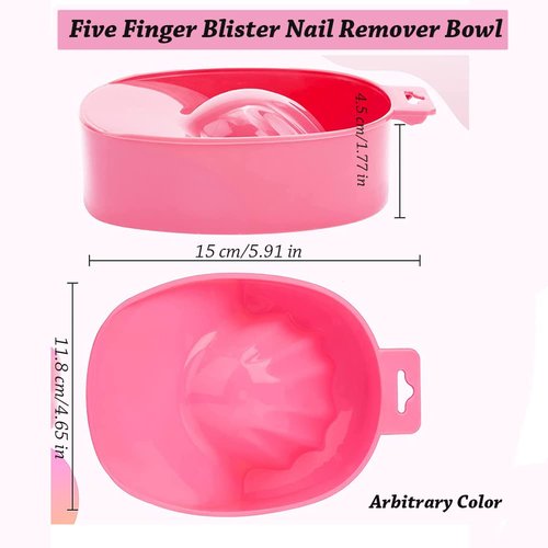 AKOAK 1 Pack Nail Soaking Bowl Dead Skin Cleaning Softening Care bowl Five Finger Soaking Nail Remover Bowl DIY Nail Salon Softening Dead Skin Nails Cleaning Care Special Tools