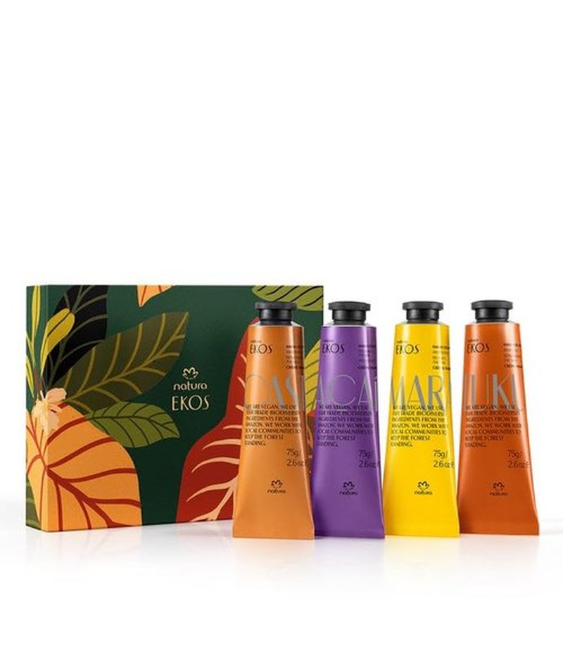 Natura Deluxe Hand Cream Holiday Set | 4 Vegan Brazilian Moisturizers - Nourishing for Dry Hands - 2.6 oz
