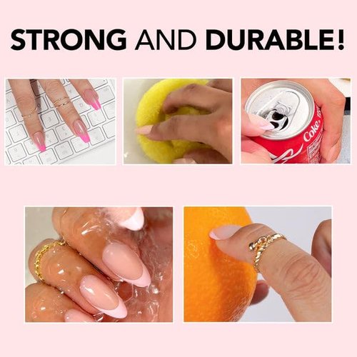 Kiara Sky Press On Nails | XPRESS PRO 100% Acrylic Nails | 30-Piece Kit Includes Nail Glue, Cuticle Pusher, File & Prep Pad | Medium Coffin - Pink Ombre