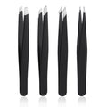 DTDNZKN 4 PCS Stainless Steel Tweezers Set Black