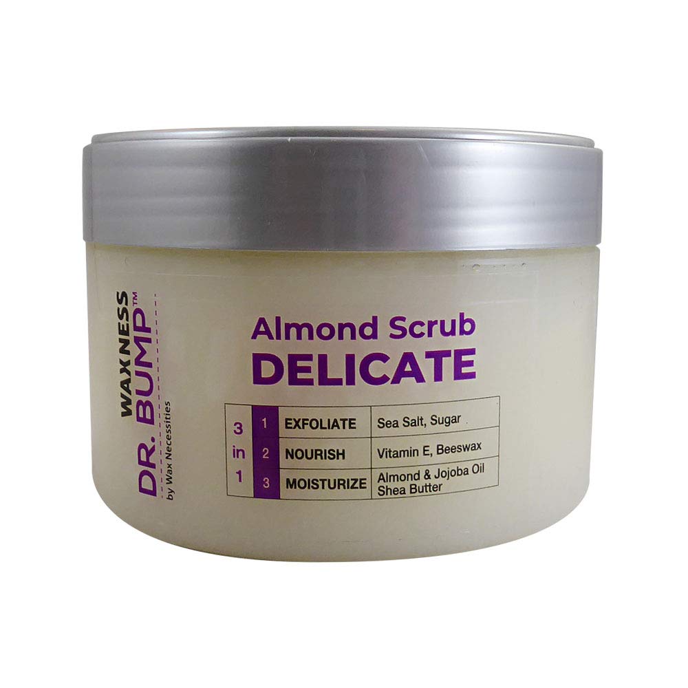 Waxness Dr. Bump Almond Delicate Exfoliating Scrub – Professional Pre & Post Wax Care – 8.8 oz (250 g) – Made in Italy