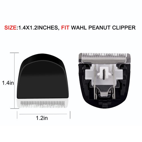 2 Pack Professional Peanut Clipper/Trimmer Snap On Replacement Blades #2068-300 - Compatible with Wahl Peanut Hair Clipper/Trimmer, Black