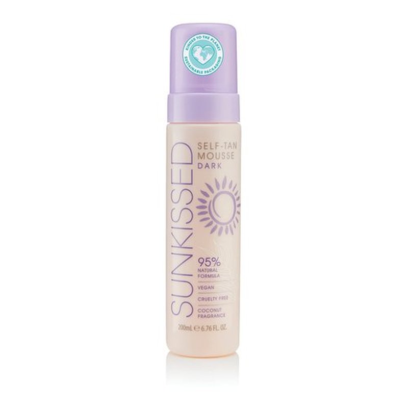 Sunkissed Self Tan Mousse Dark 200ml 95 Percent Natural