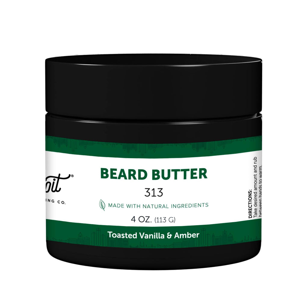 Detroit Grooming Co. Beard Butter for Men - Premium Leave-In Conditioner & Softener with Safflower Oil & Shea Butter - Hydrating Beard Moisturizer for Growth & Thickness - Iconic 313, 4oz