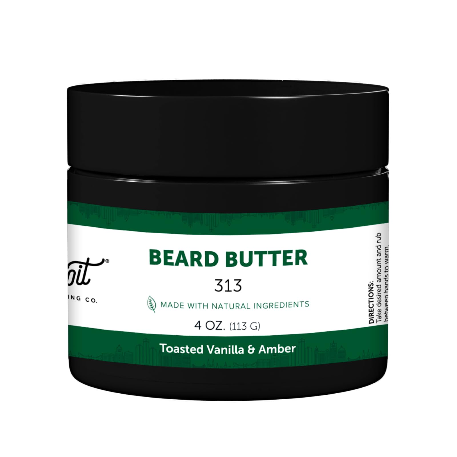 Detroit Grooming Co. Beard Butter for Men - Premium Leave-In Conditioner & Softener with Safflower Oil & Shea Butter - Hydrating Beard Moisturizer for Growth & Thickness - Iconic 313, 4oz