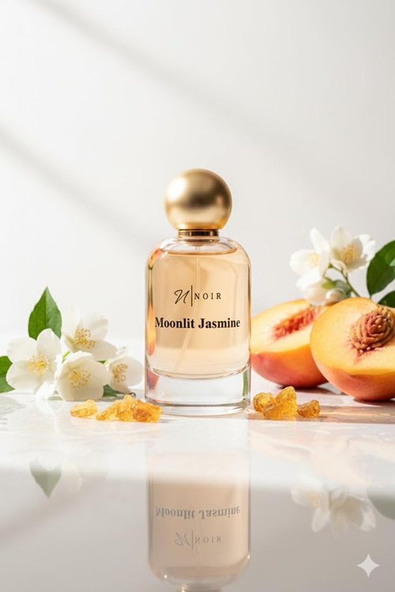 NOIR Moonlit Jasmine Eau de Parfum for Women - Warm Floral Scent with Jasmine, Peach & Amber | Long-Lasting Luxury 100ml / 3.4 Fl Oz