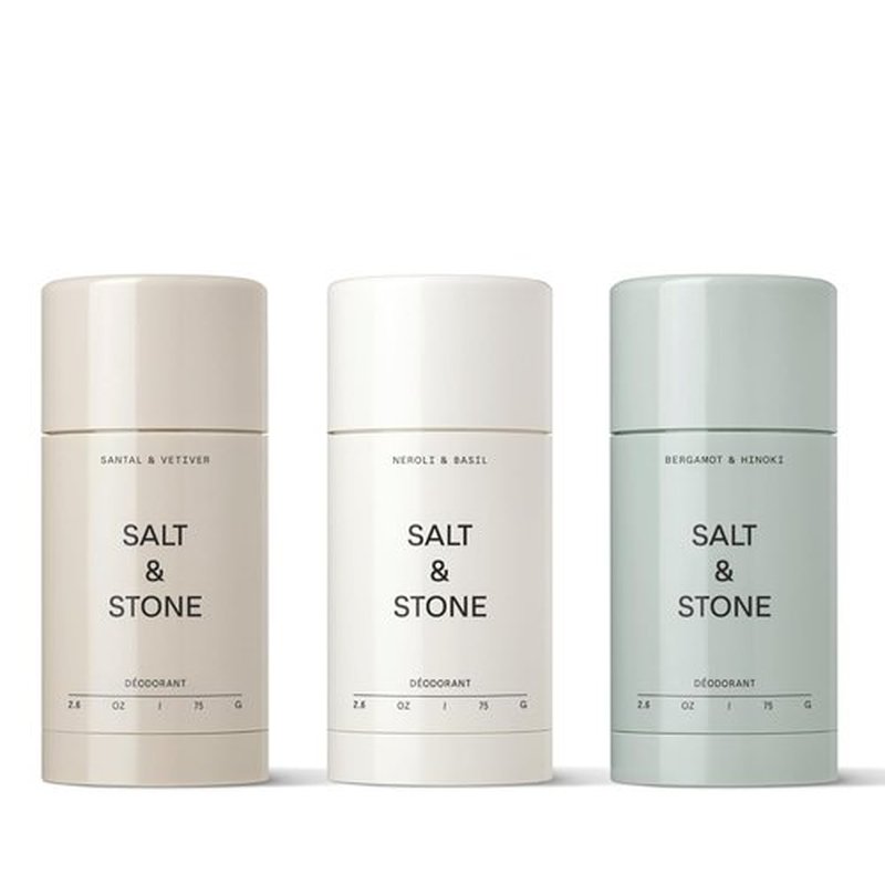 Salt & Stone Aluminum-Free Deodorant - Extra Strength 48-Hour Protection for Men & Women | Trio Set with Seaweed Extracts, Niacinamide & Prebiotics
