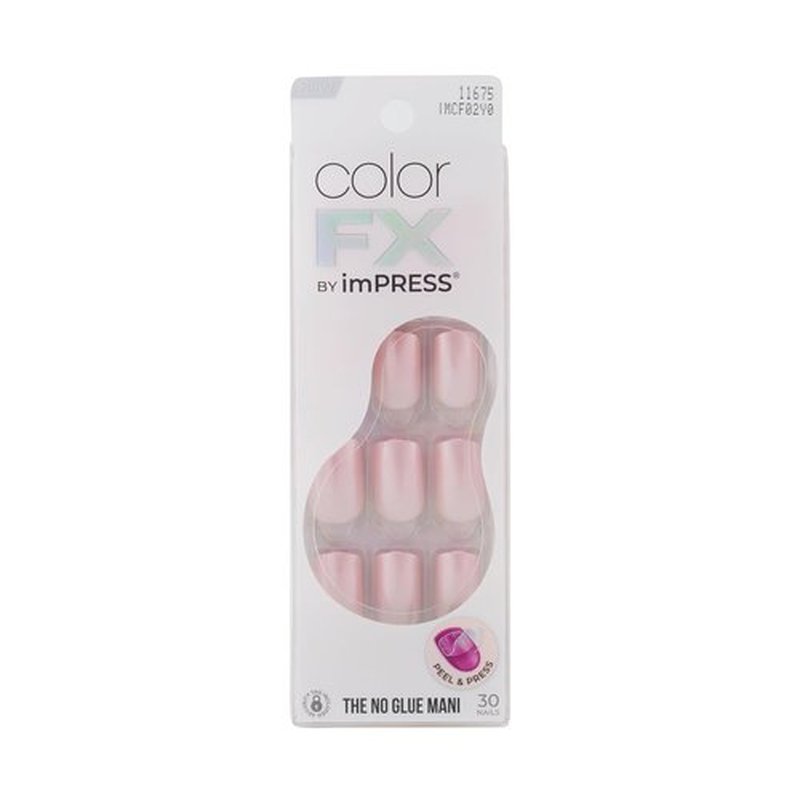 KISS Impress Color FX Press-On Nails - 30 Pcs Metallic Chrome & Cat Eye | Hassle-Free Application & Removal