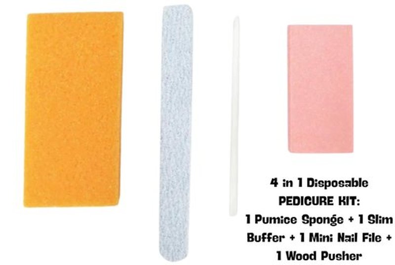 30 Sets Disposable Nail Care Kit Set, 4-in-1 Pedicure Kit with Pumice Sponge and 2-in-1 Manicure Kit with Buffer for Nail Salon or Home Use - Travel Friendly – Colors May Vary (Pack of 30)