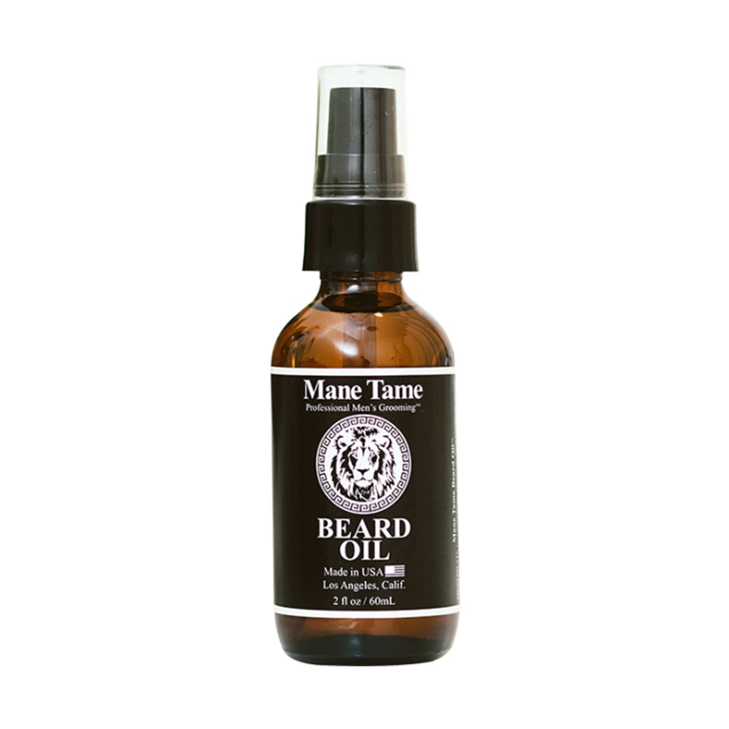 MANE TAME Beard Oil - Made with Certified Organic Hemp Oil - No Fuss Pump 1oz. Bottle - Softens Your Beard and Stops Itching - Great Beard Oil and Conditioner For Men
