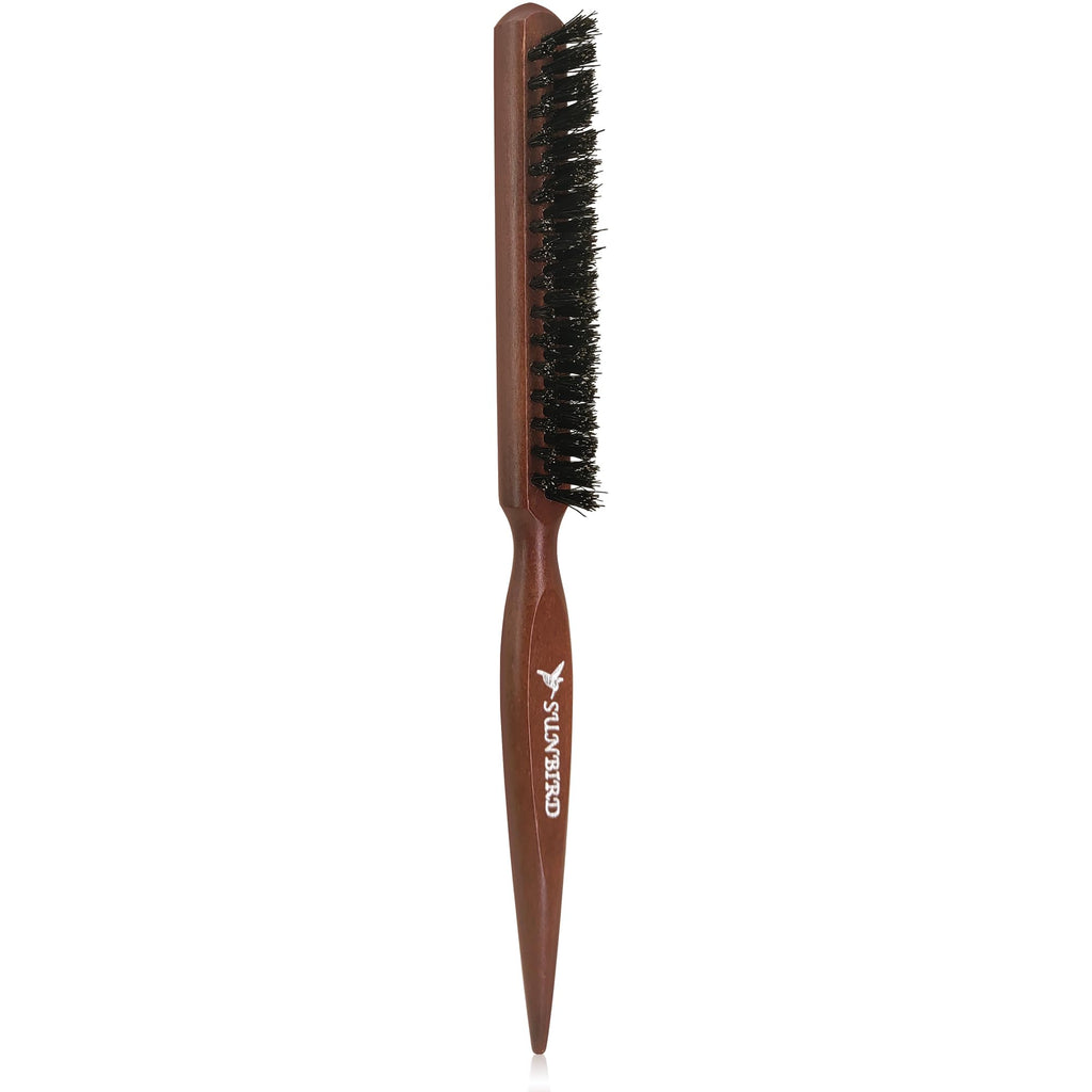 SUNBIRD Teasing Hair Brush, 100% Natural Boar Bristle, Women Fine Thin Hair
