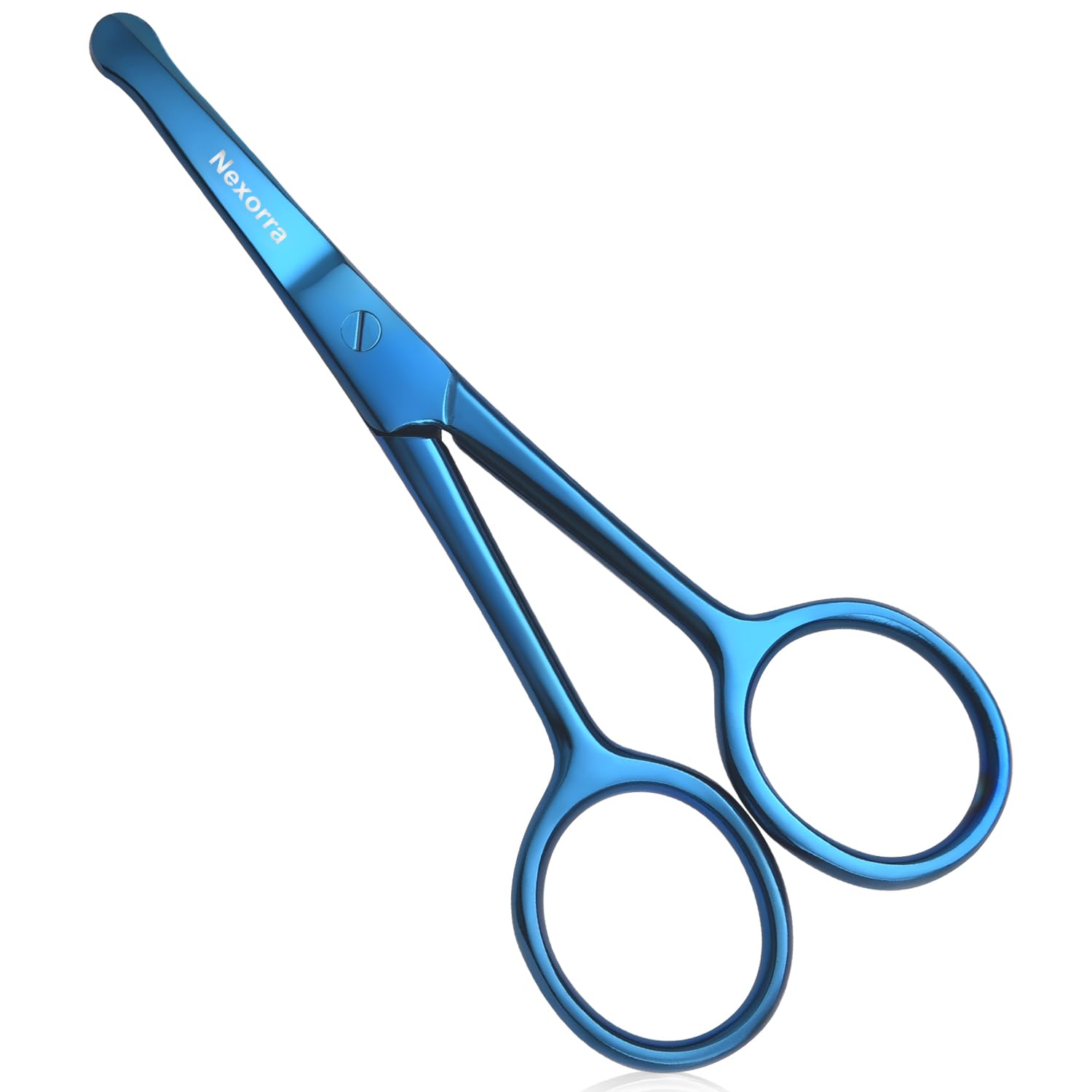 Nexorra Nose Hair Small Scissors for Men & Women Stainless Steel Safety Scissors for Facial Hair, Eyebrows, Beard, Ear & Eyelash Trimming Travel Grooming Tool with Rounded Tip Mustache Scissor.