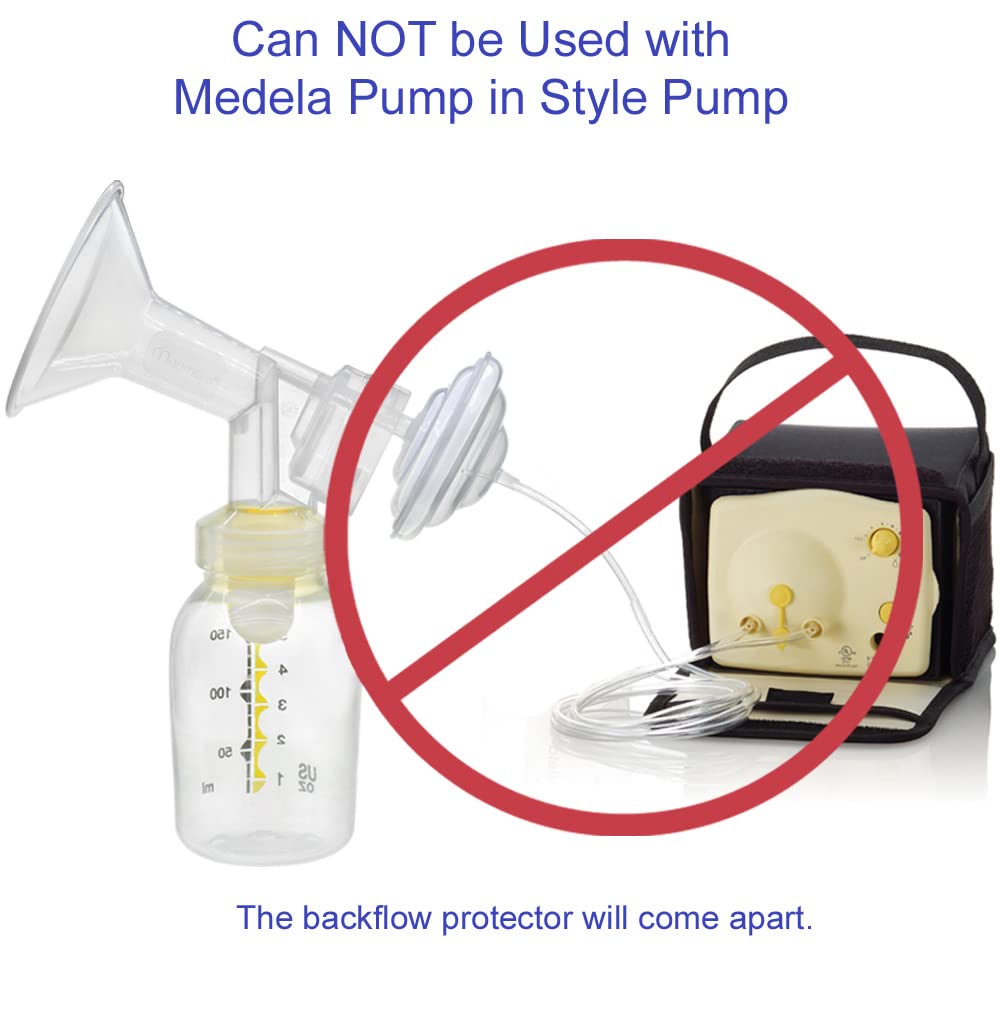 Maymom Backflow Protector, Long Stem, Compatible with Spectra S1, S2 and 9 Pumps, Compatible with Medela Flanges and Medela Parts; 2pc