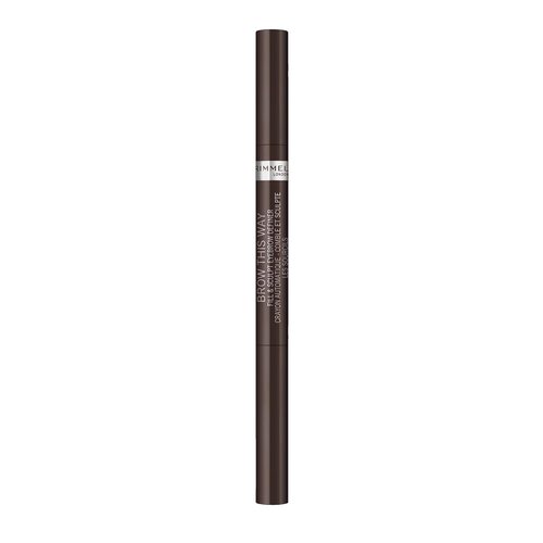 Rimmel Brow This Way Eyebrow Definer - Double-Ended Pencil for Sculpting & Defining, 003 Dark Brown, Vegan Formula, 0.01 oz