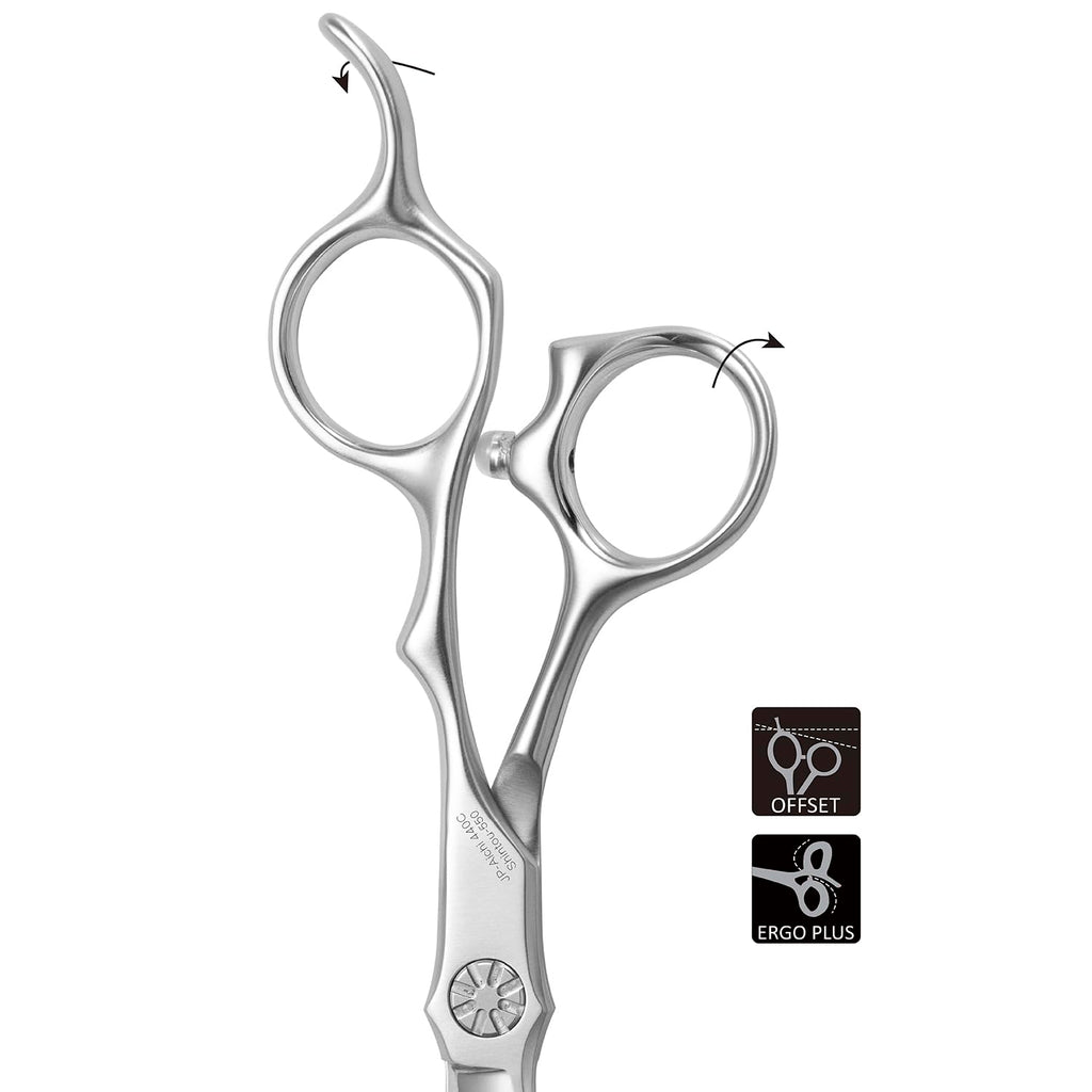 Wet and Dry Cut Professional Hair Cutting Scissors Barber Shears Japanese Aichi SUS440C Stainless Steel Salon Haircut (5.5" Precision Cut)