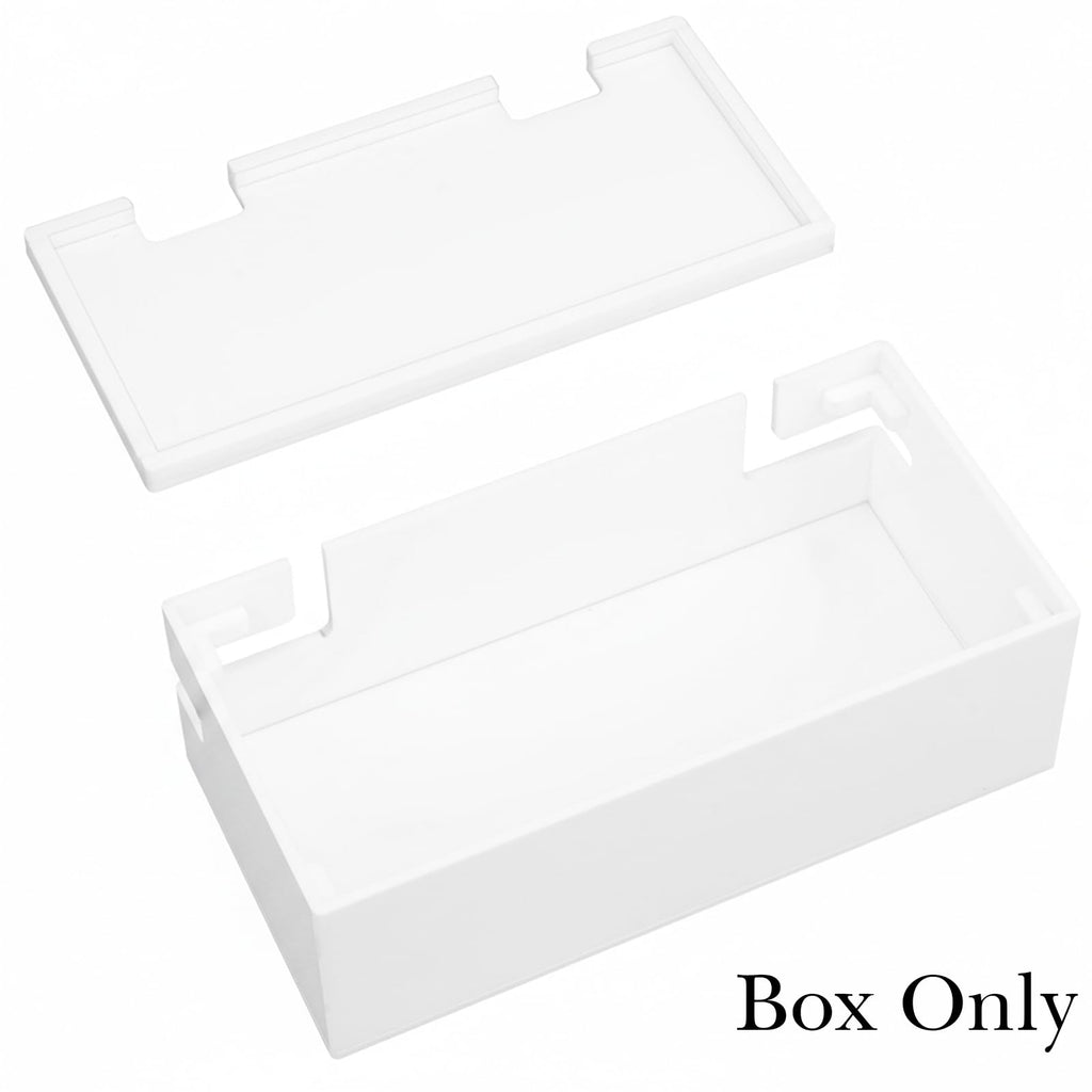 Linkidea Compact Bathroom Cable Organizer Box for Electric Toothbrush and Razor Chargers, Small Cord Hider Storage Case, Acrylic Countertop Wire Management (White)