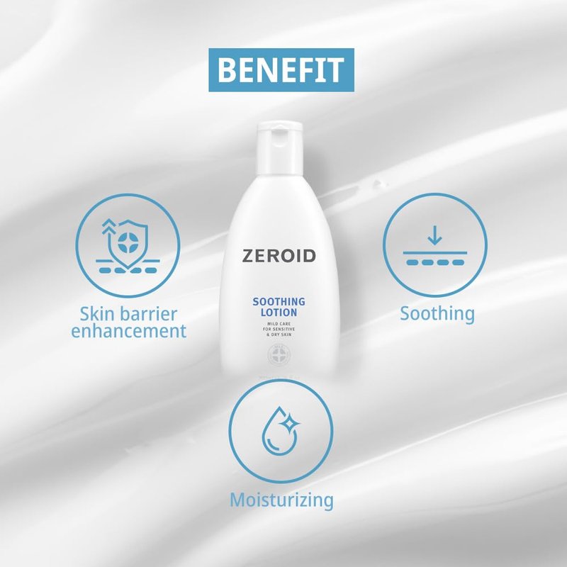 ZEROID Soothing Lotion - Moisturizer for Sensitive Skin | Skin Barrier Repair | 6.76 fl oz (200ml)