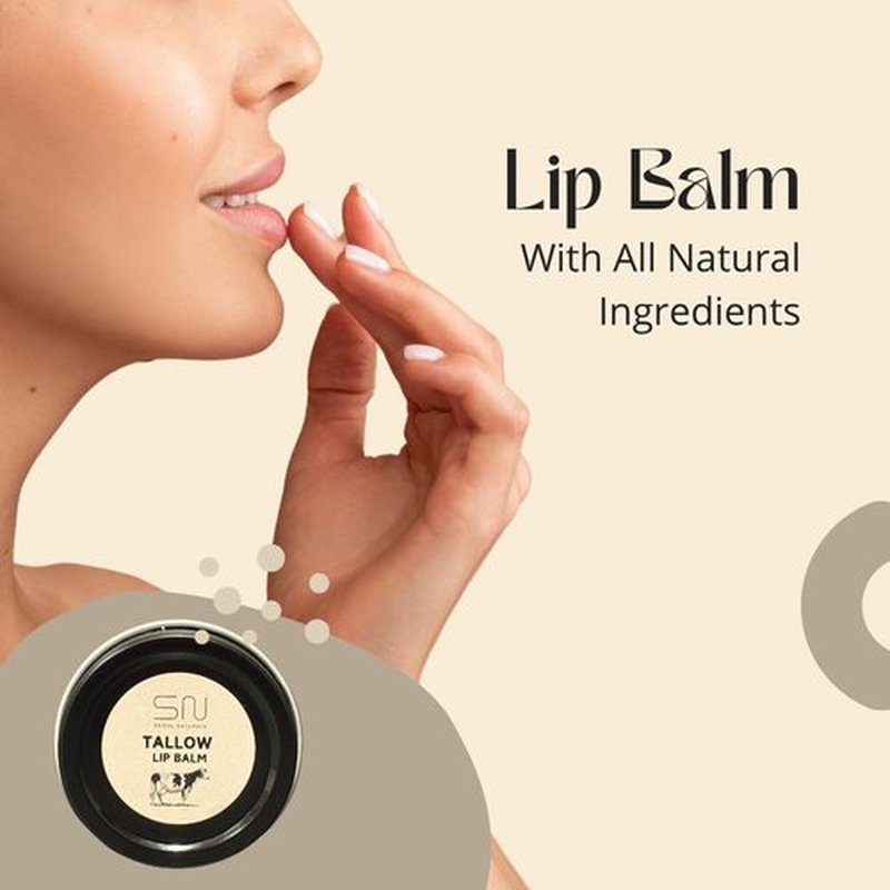 Seoul Naturals Tallow Lip Balm - Vanilla Flavor | Nourishing Moisture in 0.5 Oz Tin