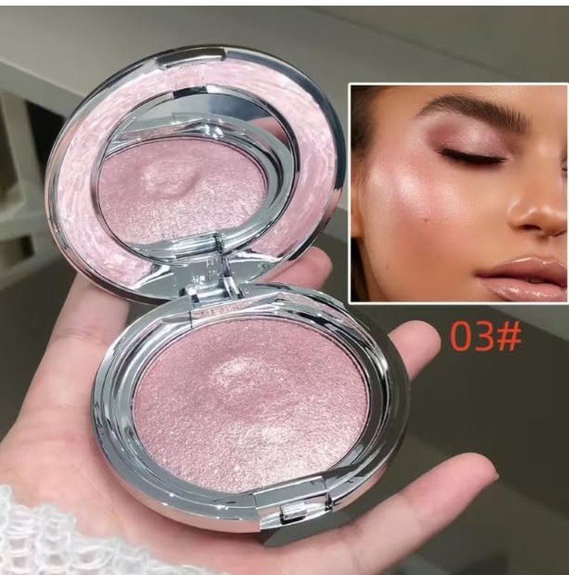 White Moonlight Highlighter - Waterproof Diamond Glow Shimmer for Face & Body | Icy Metallic Finish, Long-Lasting Radiance