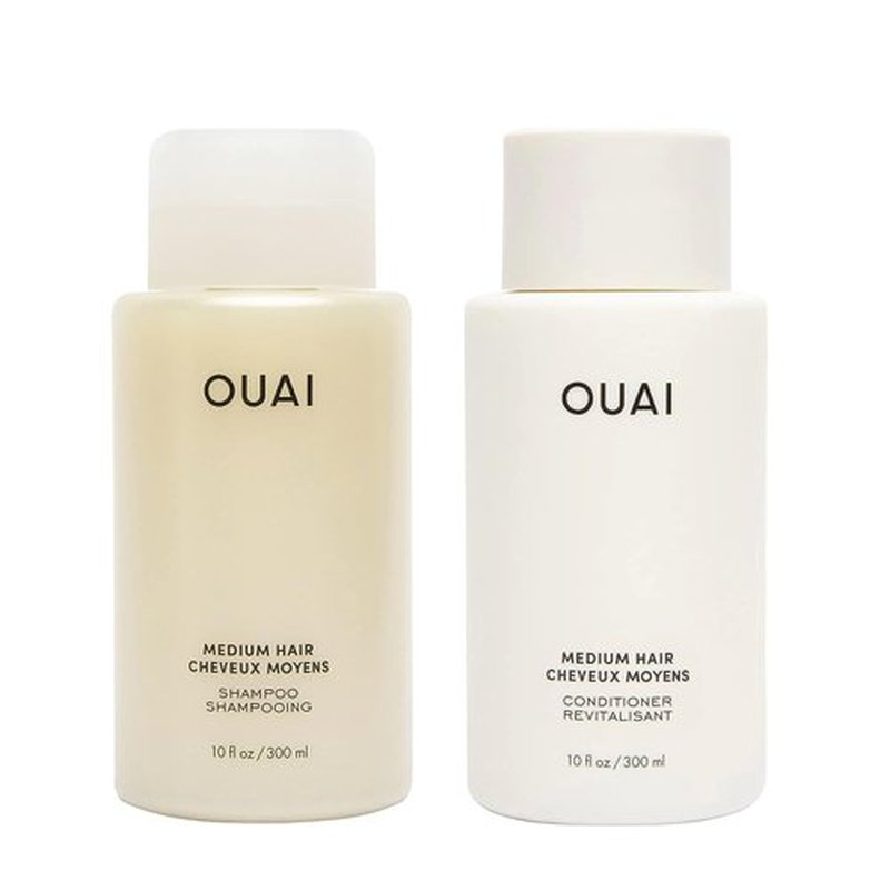 OUAI Medium Hair Shampoo & Conditioner Set - Sulfate-Free Formula with Keratin & Shea Butter - 10 Fl Oz