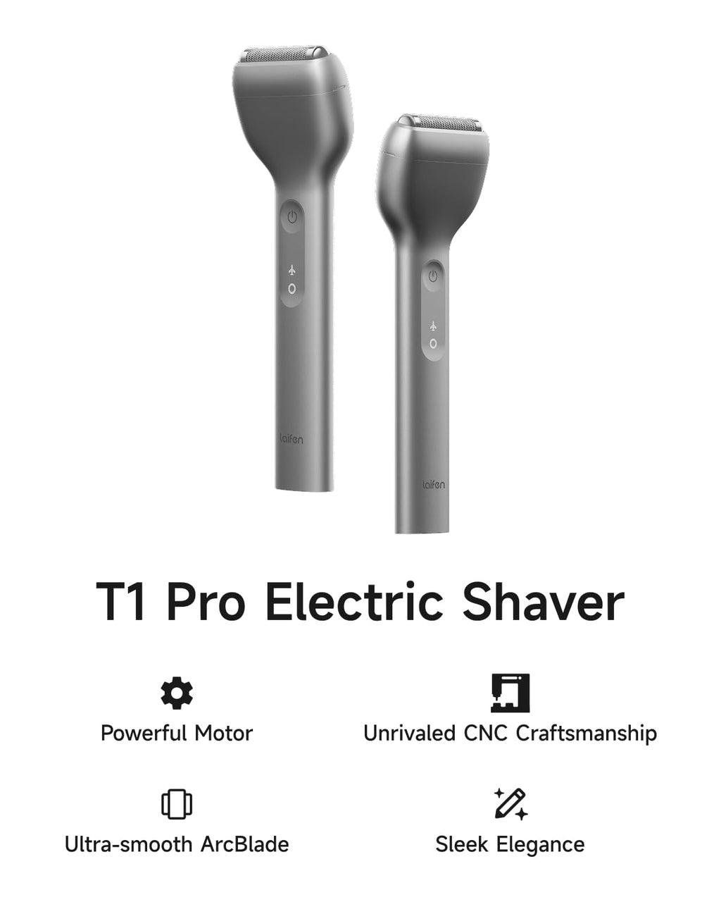 Laifen T1 Pro 1-Blade Electric Shaver for Men Face, Wet & Dry Gray Razor