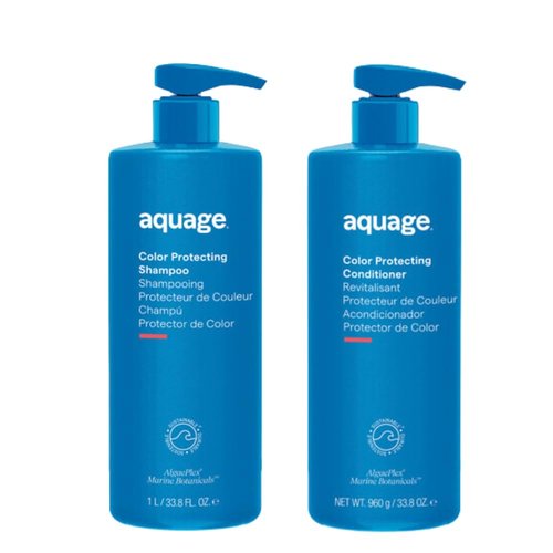AQUAGE Color Care Regimen Bundle - Color Protecting Shampoo & Conditioner Set | 33.8 Oz Each for Healthy, Shiny Hair