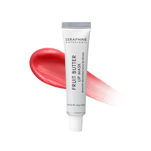 Seraphine Botanicals Fruit Butter Lip Mask - Restorative Overnight Gel Balm with Shea Butter & Jojoba Oil | Vegan, 0.51oz (Just Bitten)