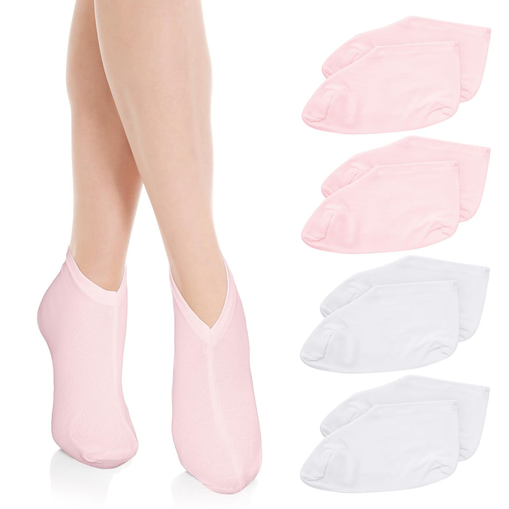 Wanmu 4 Pairs Moisturizing Socks Overnight, Lotion Socks for Dry Feet, Cotton Moisture Enhancing Socks, Soft Spa Absorbing Socks for Foot Care, Cosmetic Therapy Socks for Women and Men