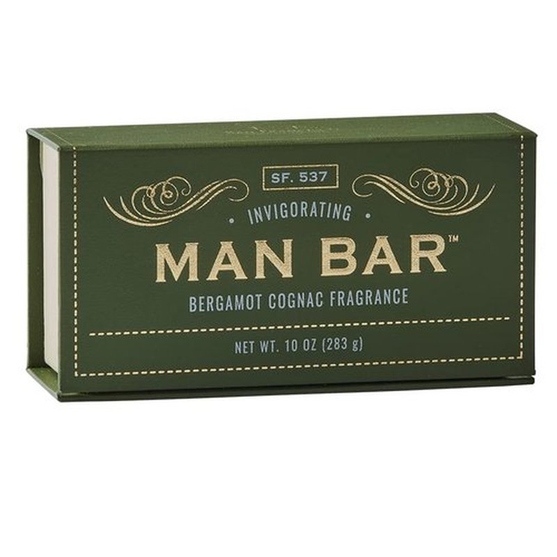 San Francisco Soap Company Bergamot & Cognac Man Bar - Invigorating Formula - All Skin Types - Made in the USA